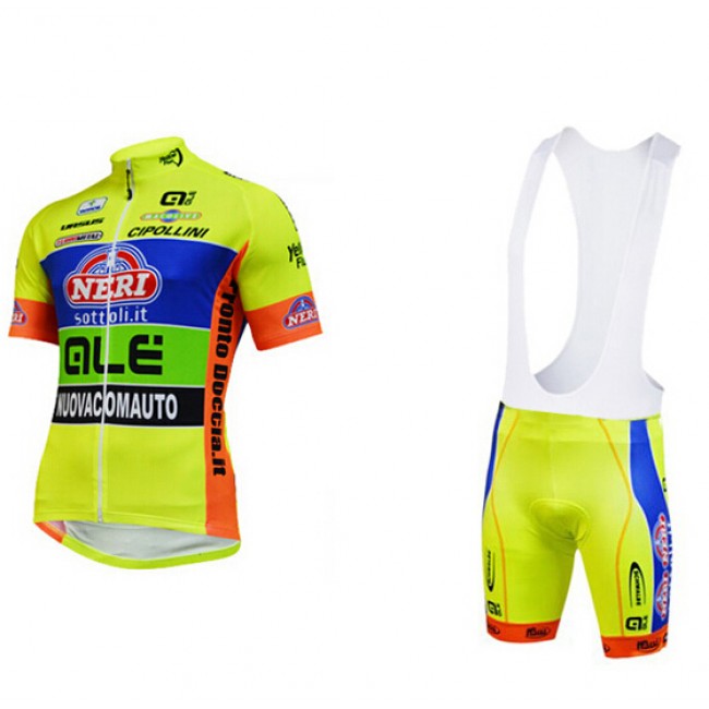 2015 ALE Geel Fietskleding Fietsshirt Korte+Korte Fietsbroeken Bib wit 2521