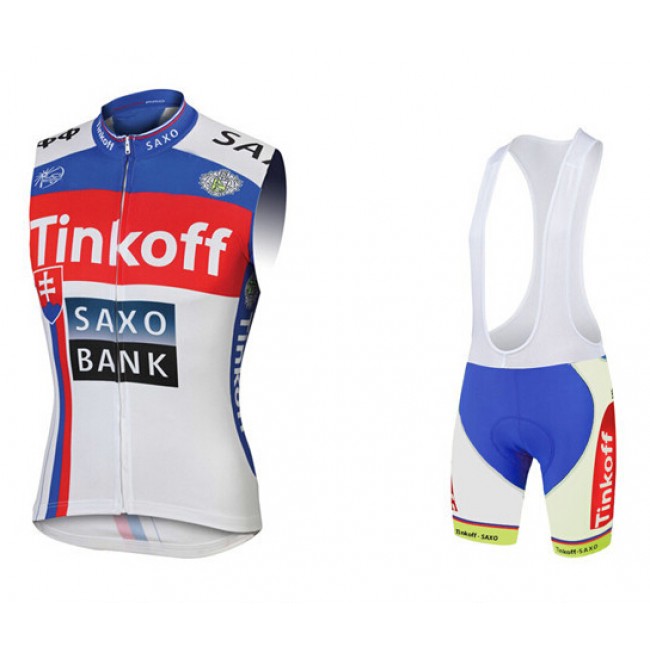 2015 Saxo bank Tionkff Blauw Fietsshirt Zonder Mouwen+Korte Fietsbroeken Bib 2474