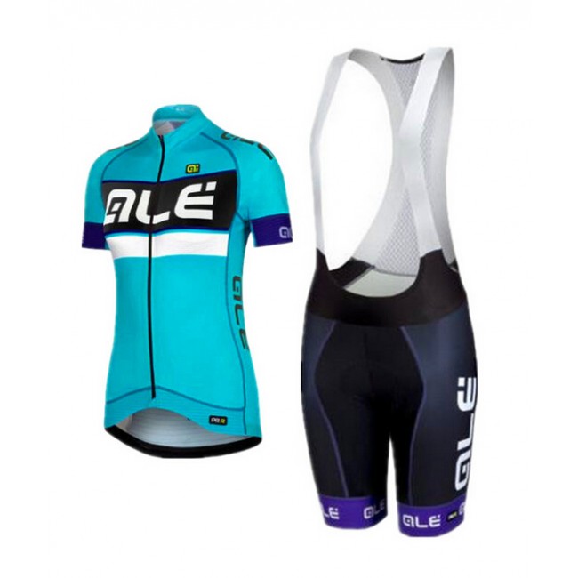 2015 ALE Dames Blauw Fietskleding Fietsshirt Korte+Korte Fietsbroeken Bib 3582