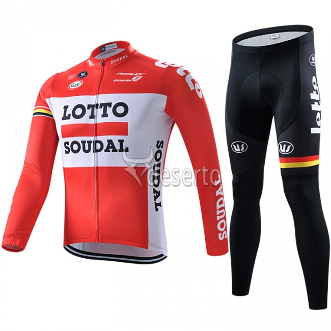 2015 Lotto Soudal Fietskleding Fietsshirt lange mouw+Lange fietsbroeken 1854
