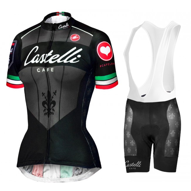 2015 Dames Castelli Fietskleding Fietsshirt Korte+Korte fietsbroeken Bib 3597