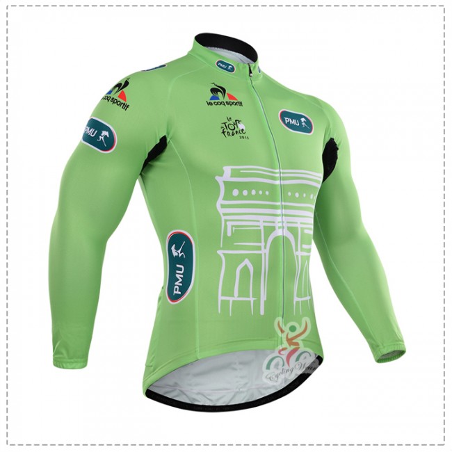 2015 Tour de France Fietsshirt lange mouw vert 2097