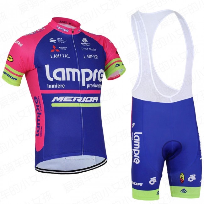 2016 Lampre Fietskleding Fietsshirt Korte+Korte fietsbroeken Bib 20160047