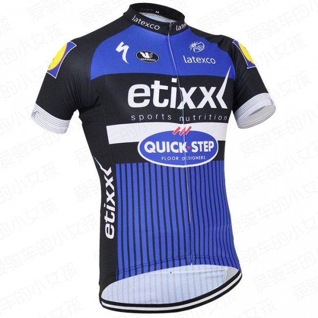 2016 QUICK STEP Pro Fietsshirt Korte Mouw Blauw 20160063