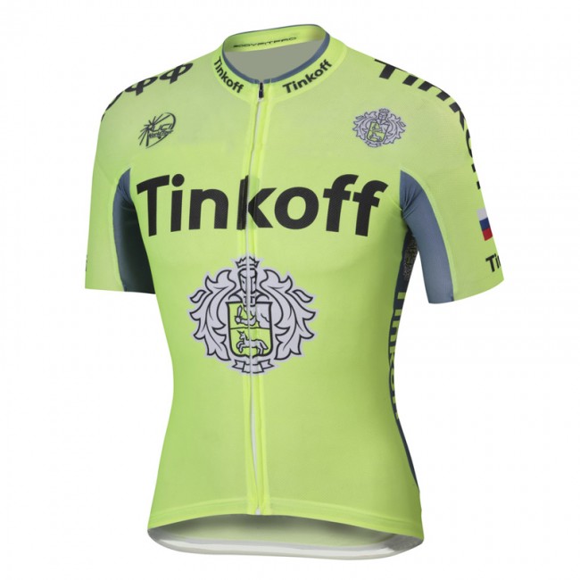 2016 Tinkoff Saxo Bank Fluo Light Green Fietsshirt Korte Mouw 2016036111