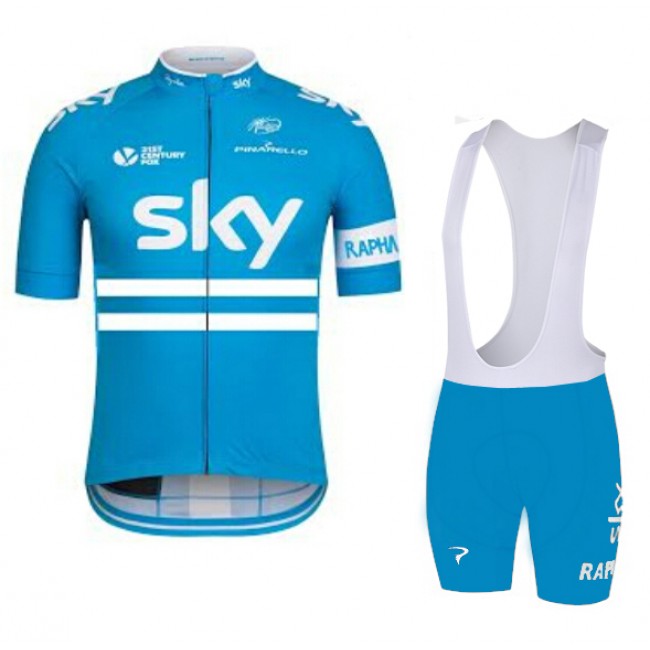 2016 SKY Blue Fietskleding Fietsshirt Korte+Korte fietsbroeken Bib 20160079