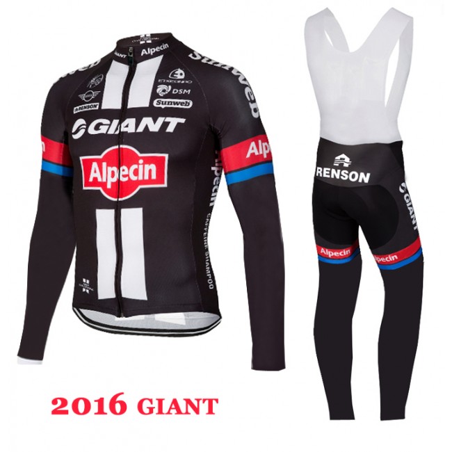 2016 Giant Fietskleding Fietsshirt lange mouw+Lange fietsbroeken Bib 20160148