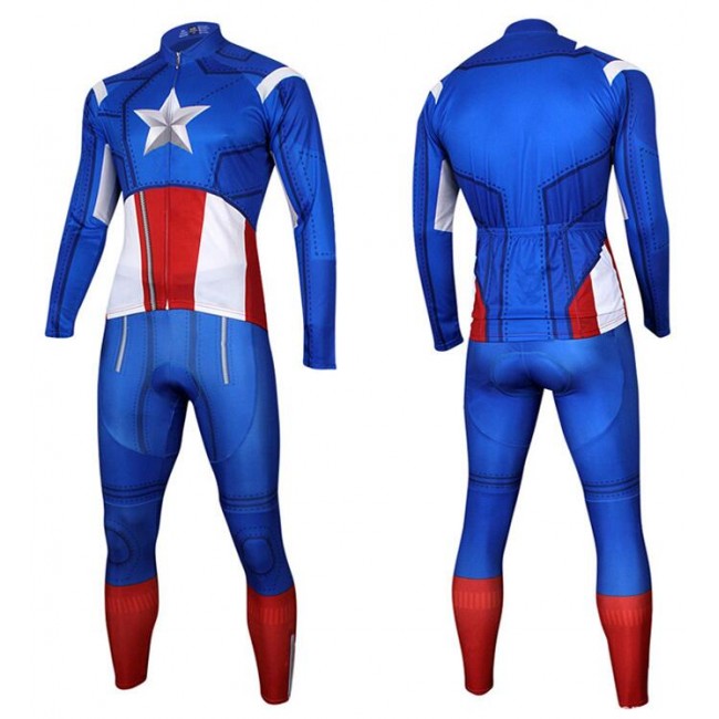 Captain America Fietskleding Fietsshirt lange mouw+Lange fietsbroeken 2016036501