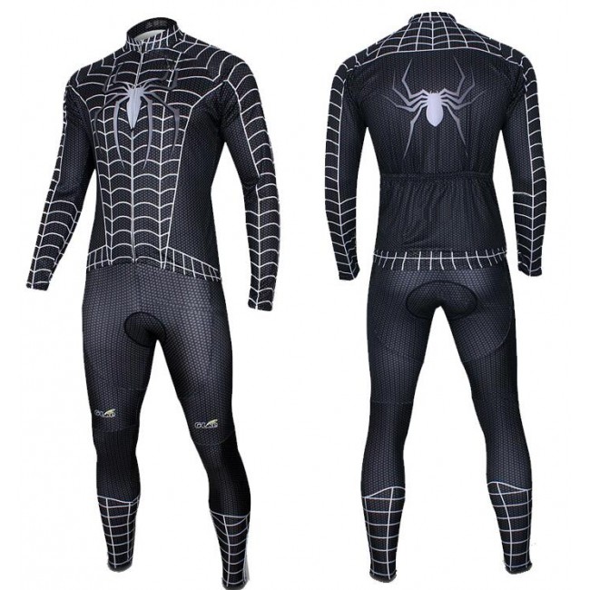 Spider-man zwart Fietskleding Fietsshirt lange mouw+Lange fietsbroeken 2016036502