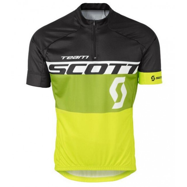 2016 Scott zwart groen geel Fietsshirt Korte Mouw 2016036633