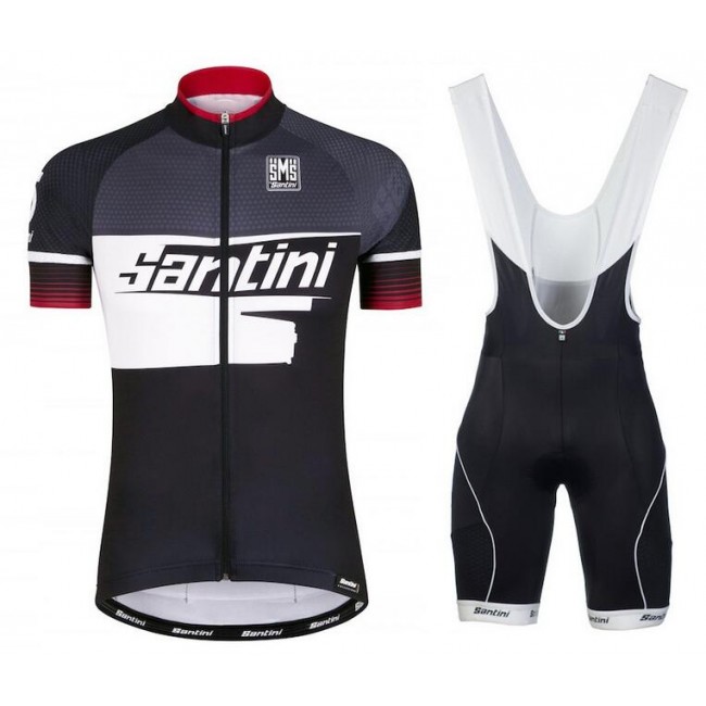 2016 Santini Atom 20 zwart wit rood Fietskleding Fietsshirt Korte+Korte Fietsbroeken Bib 2016036606