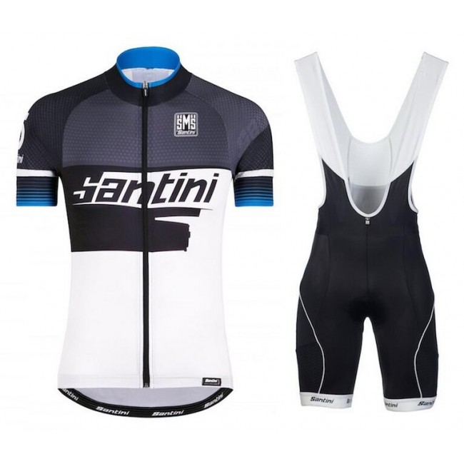 2016 Santini Atom 20 zwart wit blauw Fietskleding Fietsshirt Korte+Korte Fietsbroeken Bib 2016036608