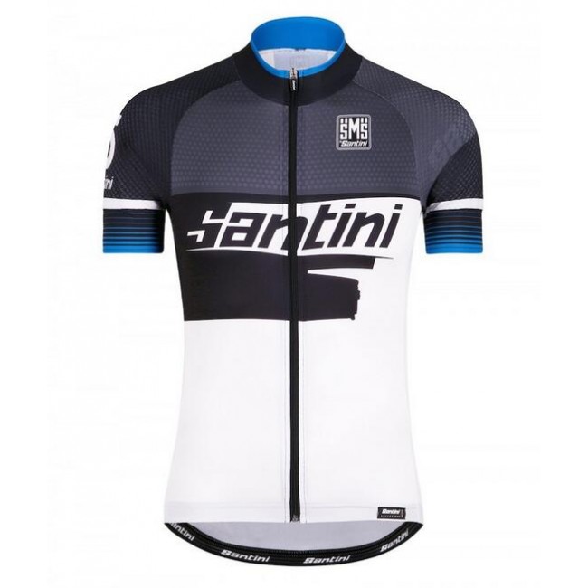 2016 Santini Atom 20 zwart wit blauw Fietsshirt Korte Mouw 2016036607
