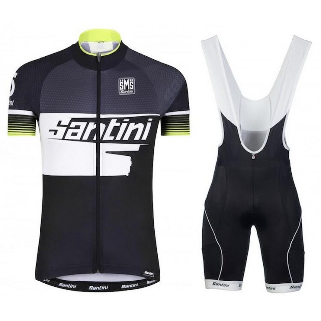 2016 Santini Atom 20 zwart wit groen Fietskleding Fietsshirt Korte+Korte Fietsbroeken Bib 2016036610