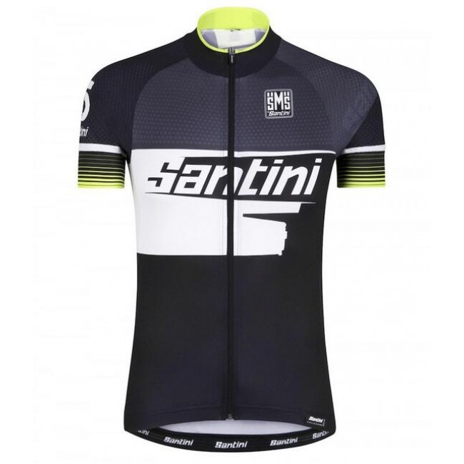 2016 Santini Atom 20 zwart wit groen Fietsshirt Korte Mouw 2016036609
