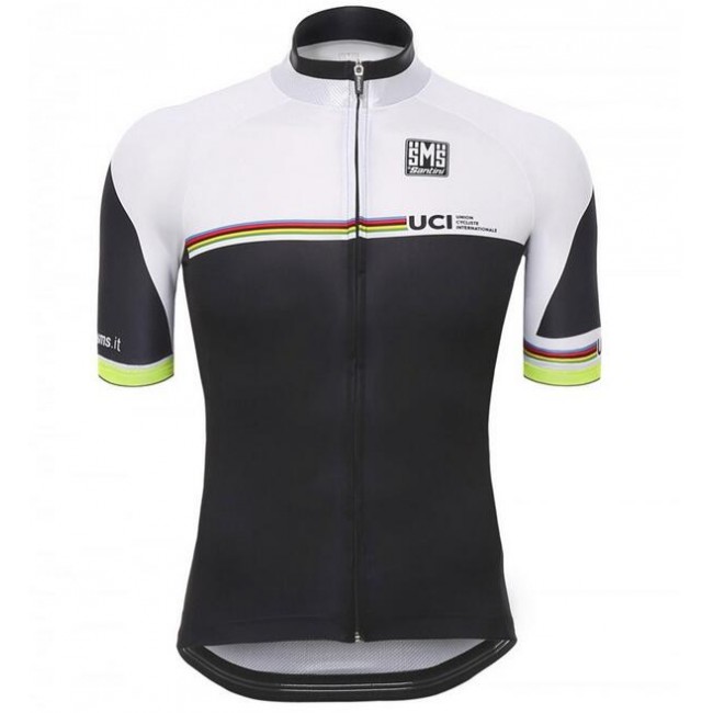 2016 Santini UCI arc en ciel ligne wit Fietsshirt Korte Mouw 2016036620