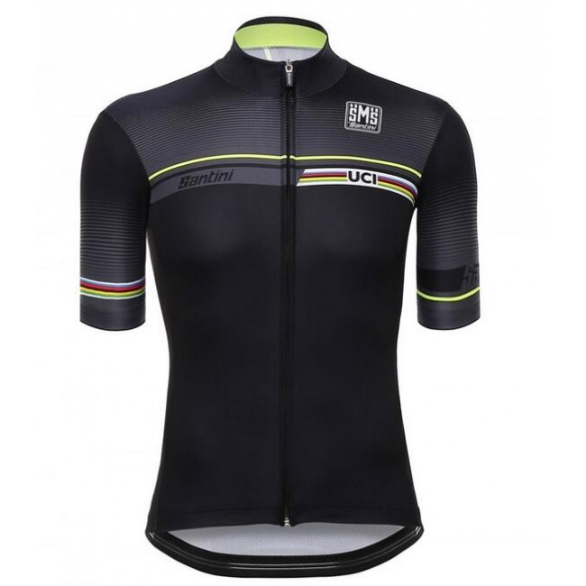 2016 Santini UCI zwart Fietsshirt Korte Mouw 2016036623