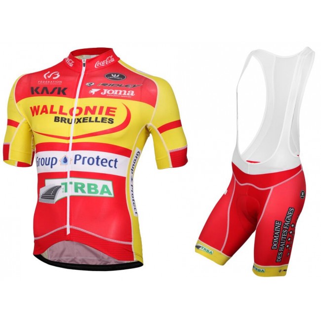 2016 WALLONIE BRUXELLES-GROUP PROTECT Fietskleding Fietsshirt Korte+Korte fietsbroeken Bib 2016036765