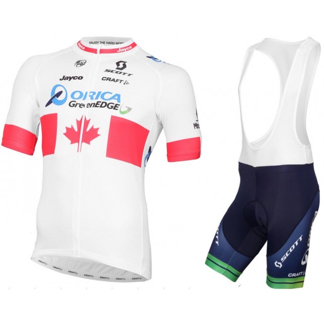 2015 ORICA GREENEDGE Canadian Champion Fietskleding Fietsshirt Korte+Korte fietsbroeken Bib 2016036709
