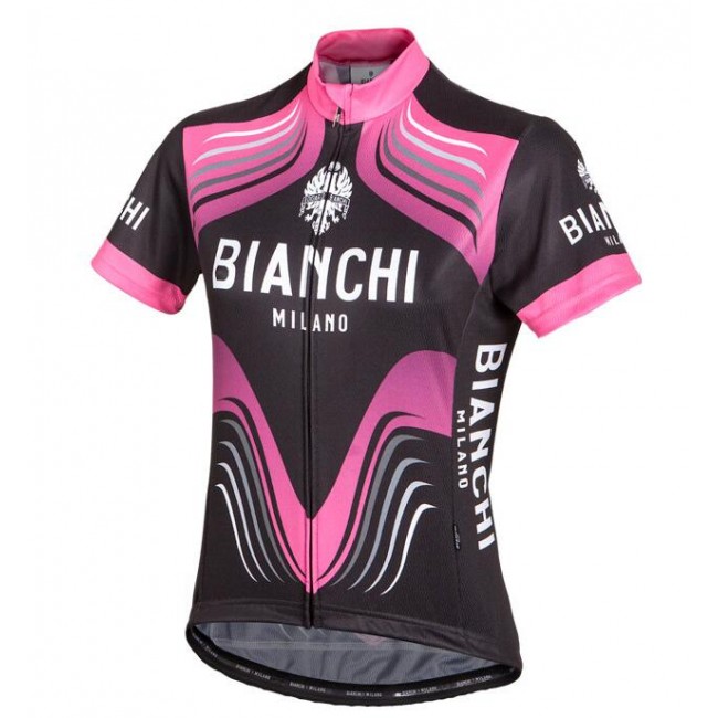 Bianchi Milano Tuela Dames Fietsshirt Korte Mouw zwart rose 20160920