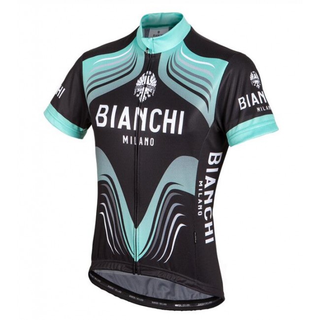 Bianchi Milano Tuela Dames Fietsshirt Korte Mouw zwart celeste 20160921