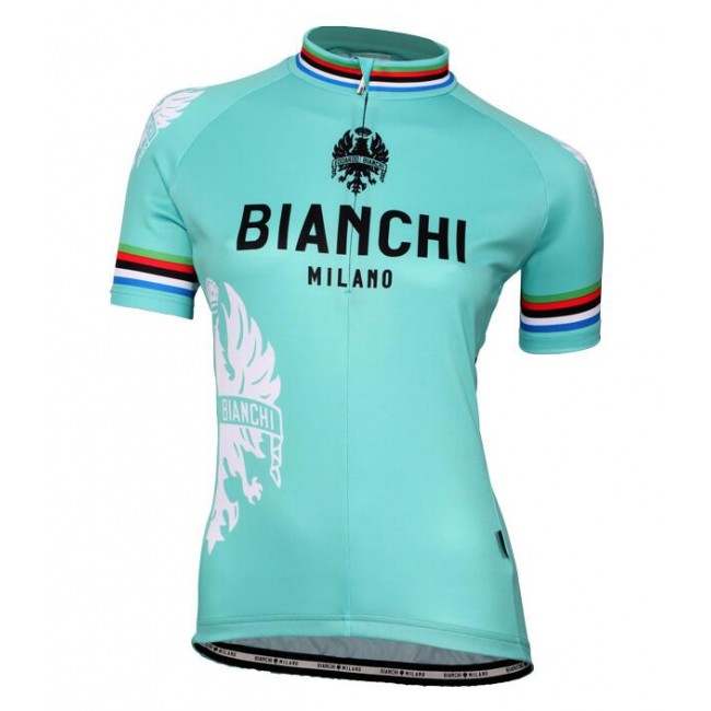 Bianchi Milano Eddi 1 Dames Fietsshirt Korte Mouw wit celeste 20160923