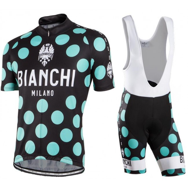Bianchi Milano Pride Fietskleding Fietsshirt Korte+Korte Fietsbroeken Bib zwart celeste 20160918