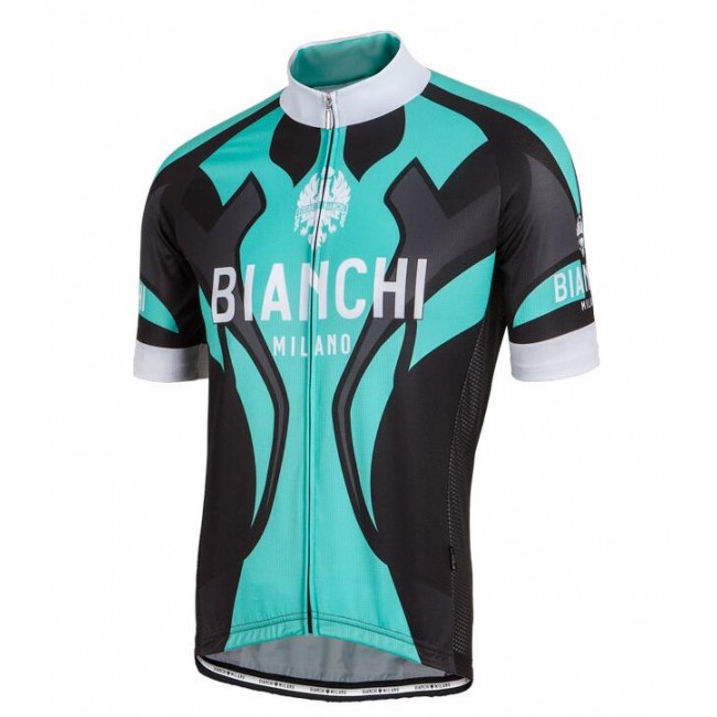 Bianchi Milano Ocreza Fietsshirt Korte Mouw zwart celeste 20160890