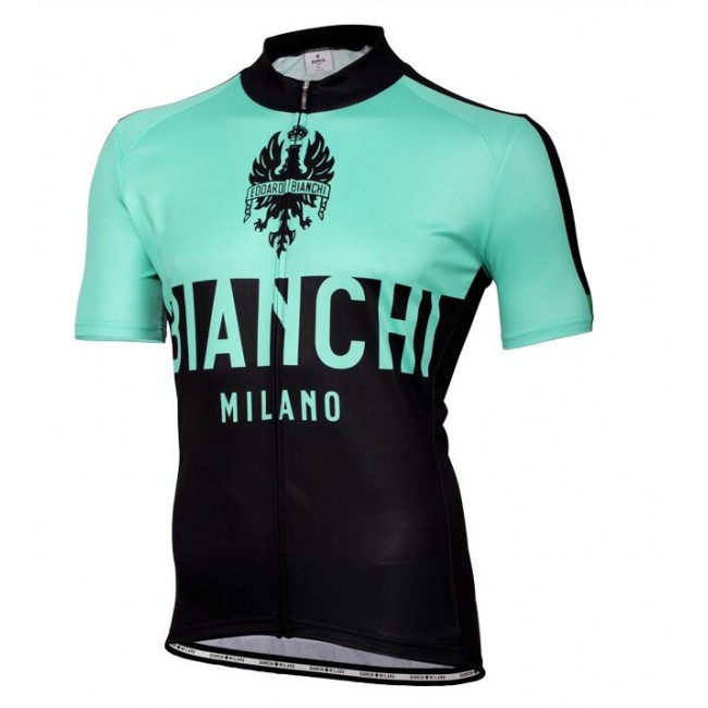 Bianchi Milano Nalon Fietsshirt Korte Mouw zwart celeste 20160902