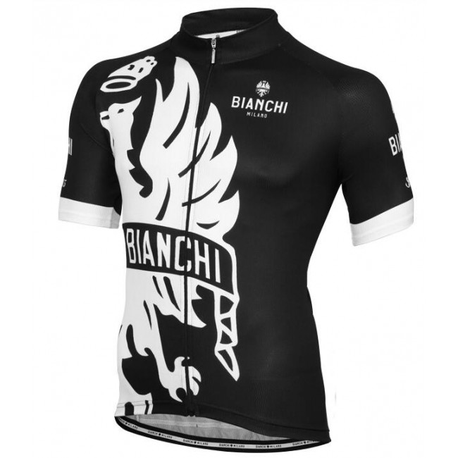 Bianchi Milano Cinca Fietsshirt Korte Mouw zwart wit 20160908