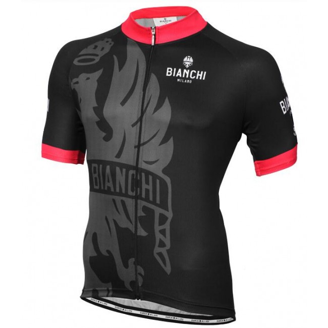 Bianchi Milano Cinca Fietsshirt Korte Mouw zwart rood 20160911