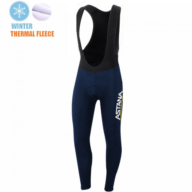 Spanish Winter Fleece Astana Pro Team 2021 Lange Fietsbroek Bib 20210355