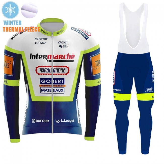 Winter Fleece Wanty Pro Team 2021 Fietskleding Fietsshirt Lange Mouw+Lange Fietsbroek Bib 20210480