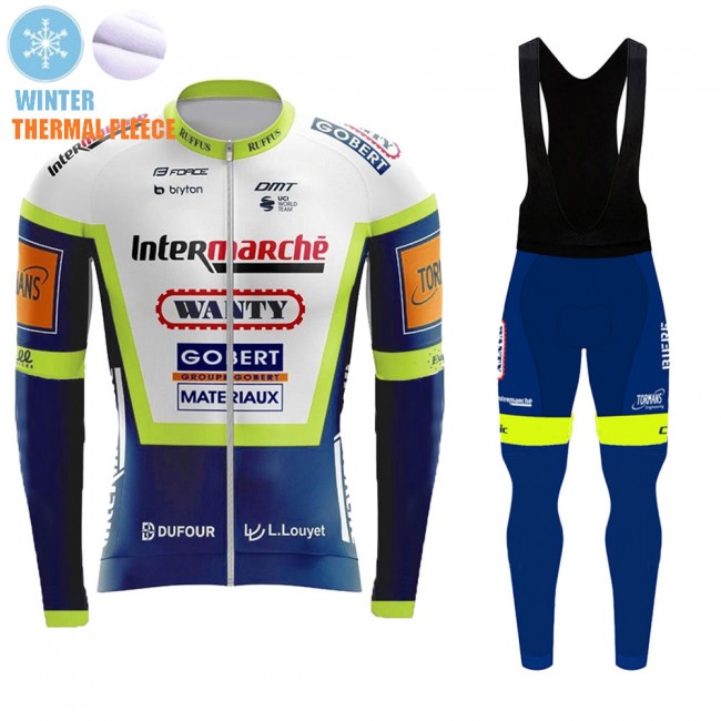 Winter Fleece Wanty Pro Team 2021 Fietskleding Fietsshirt Lange Mouw+Lange Fietsbroek Bib 20210481