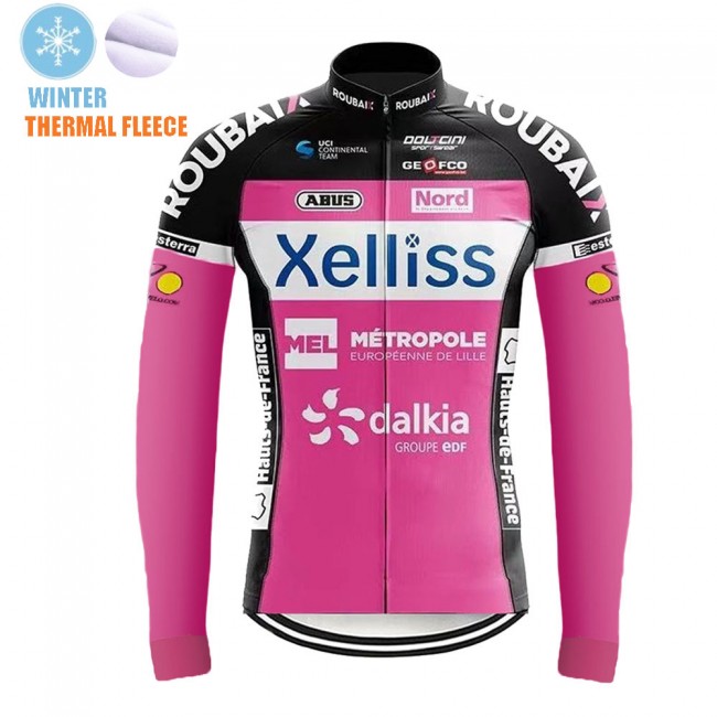 Winter Fleece Xelliss Pro Team 2021 Wielerkleding Fietsshirt Korte Mouw 20210409