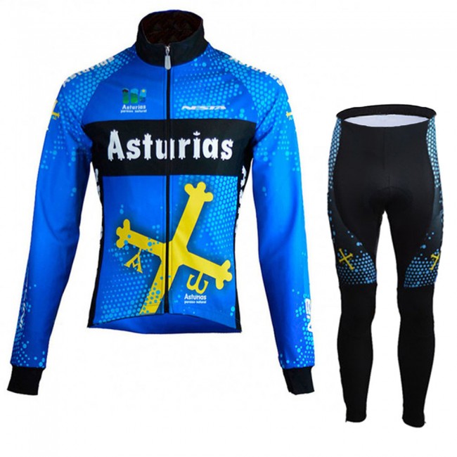 Asturias Pro Team 2021 Fietskleding Fietsshirt Lange Mouw+Lange Fietsbroek Bib 20210331