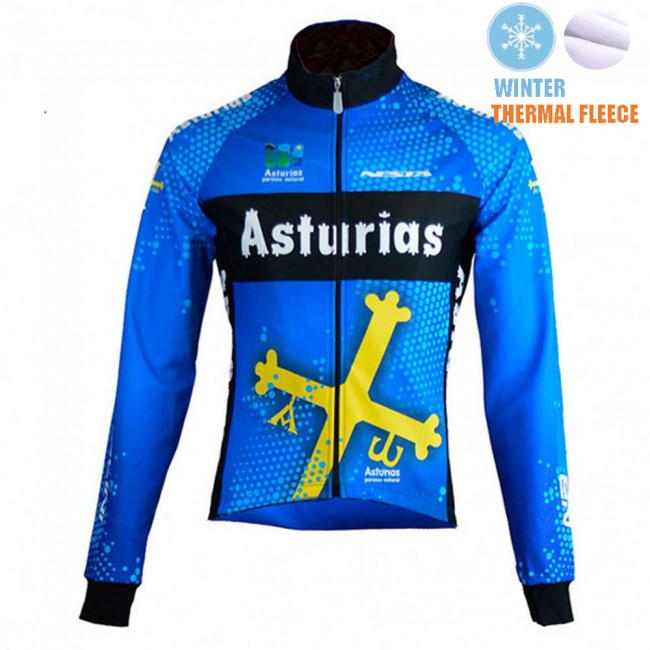 Winter Fleece Asturias Pro Team 2021 Wielerkleding Fietsshirt Korte Mouw 20210332