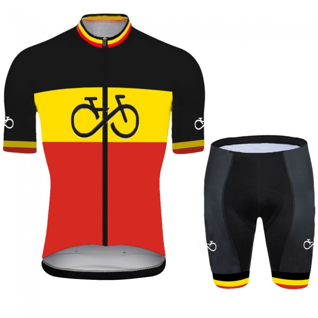 belgium Pro 2021 Team Fietskleding Fietsshirt Korte Mouw+Korte Fietsbroeken Bib 20210420