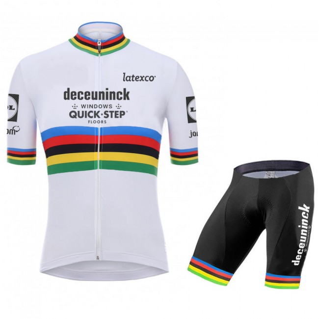 quick step champion Pro 2021 Team Fietskleding Fietsshirt Korte Mouw+Korte Fietsbroeken Bib 20210504