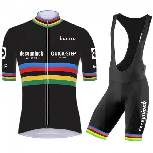 quick step champion Pro 2021 Team Fietskleding Fietsshirt Korte Mouw+Korte Fietsbroeken Bib 20210508