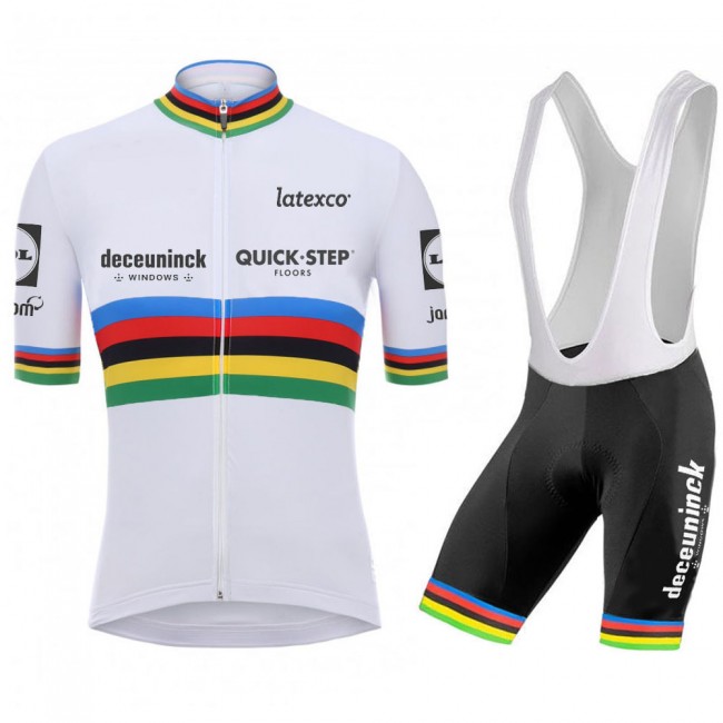 quick step champion Pro 2021 Team Fietskleding Fietsshirt Korte Mouw+Korte Fietsbroeken Bib 20210498