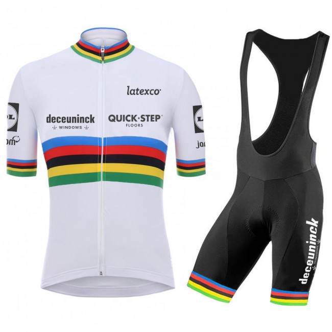 quick step champion Pro 2021 Team Fietskleding Fietsshirt Korte Mouw+Korte Fietsbroeken Bib 20210499