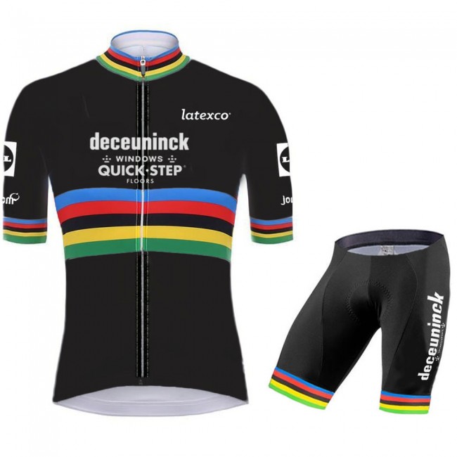 quick step champion Pro 2021 Team Fietskleding Fietsshirt Korte Mouw+Korte Fietsbroeken Bib 20210501