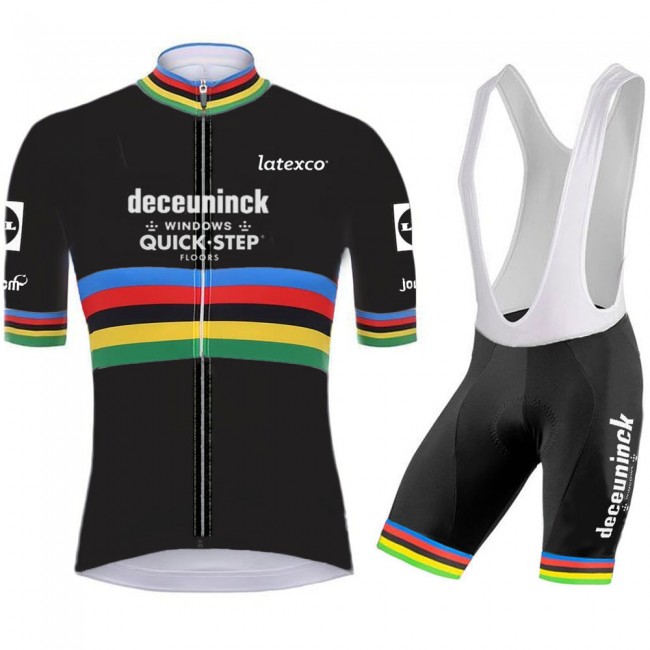 quick step champion Pro 2021 Team Fietskleding Fietsshirt Korte Mouw+Korte Fietsbroeken Bib 20210502