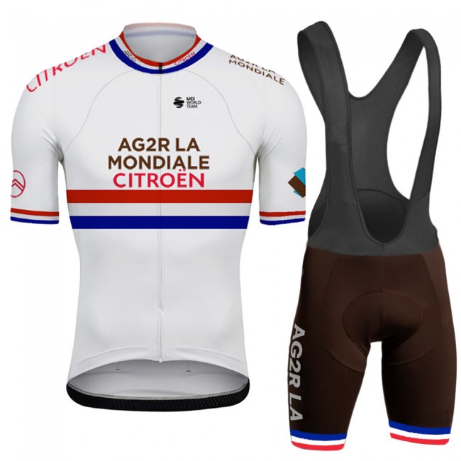 Ag2r France Champion Pro Team 2021 Fietskleding Fietsshirt Korte Mouw+Korte Fietsbroeken Bib 20210517