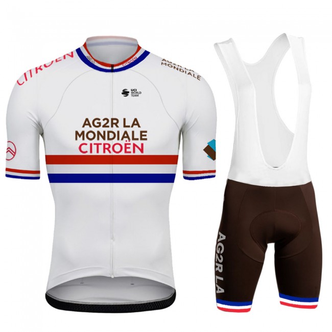 Ag2r France Champion Pro Team 2021 Fietskleding Fietsshirt Korte Mouw+Korte Fietsbroeken Bib 20210519