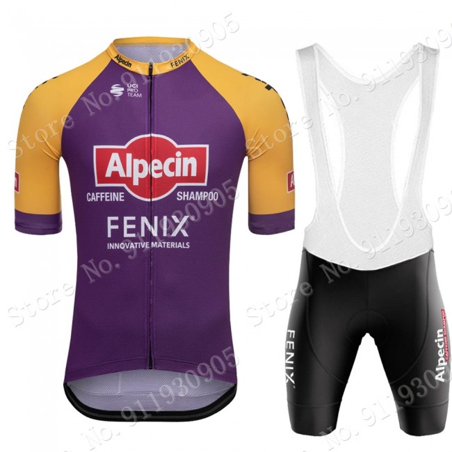 Purple France Tour Alpecin Fenix New Pro Team 2021 Fietskleding Fietsshirt Korte Mouw+Korte Fietsbroeken Bib 70614