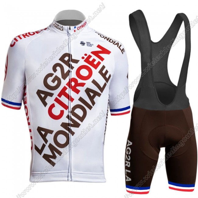Ag2r Mondiale Citroen 2021 France Team Wielerkleding Fietsshirt Korte Mouw+Korte Fietsbroeken 65