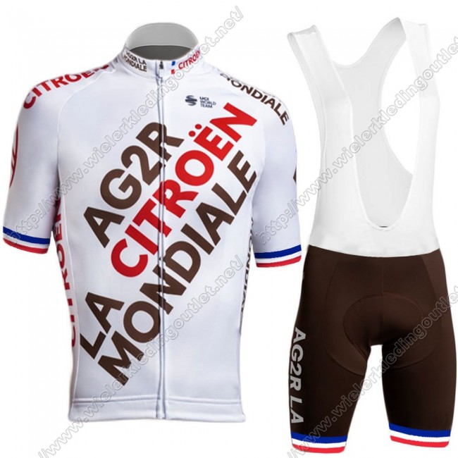 Ag2r Mondiale Citroen 2021 France Team Wielerkleding Fietsshirt Korte Mouw+Korte Fietsbroeken 67
