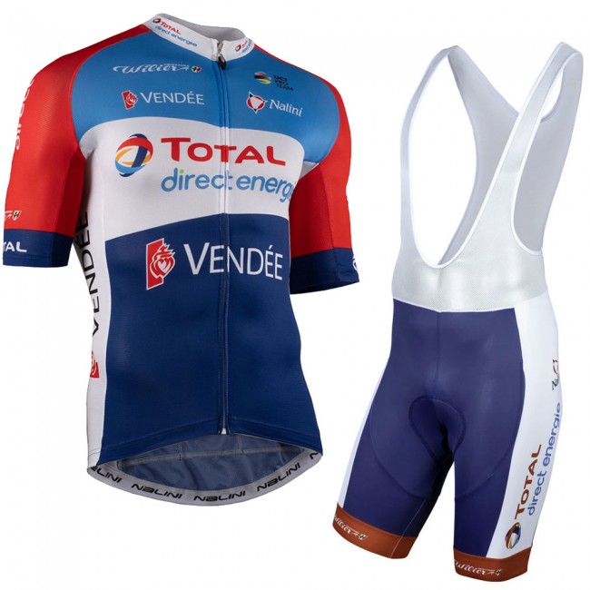 Total Direct Energie 2021 Team Fietskleding Fietsshirt Korte Mouw+Korte Fietsbroeken Bib 2021052906